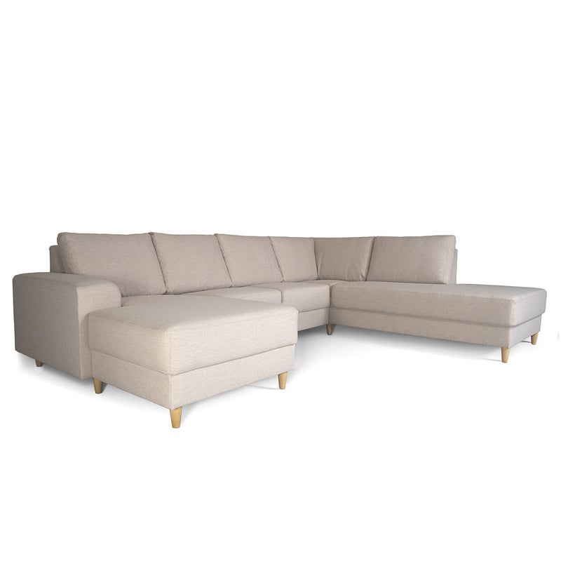 Nordic sofa U prawostronny jasny beżowy.