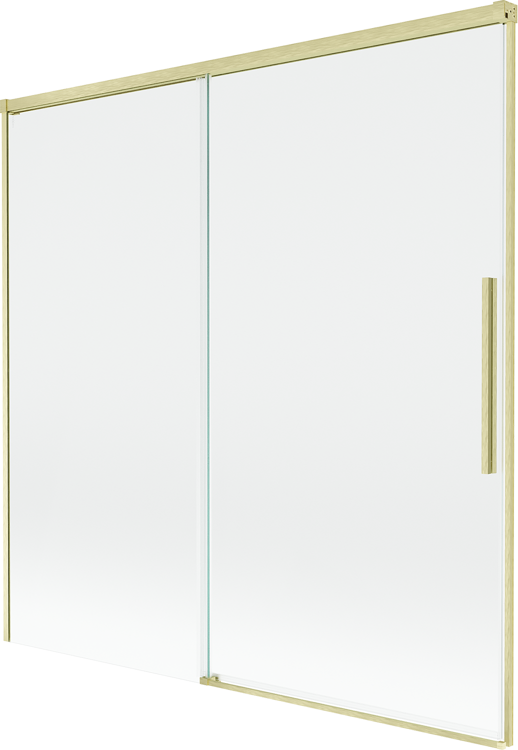 Mexen Rox parawan nawannowy 2-skrzydłowy rozsuwany 160 x 150 cm, transparent, złoty szczotkowany - 8C9-160-001-55-00