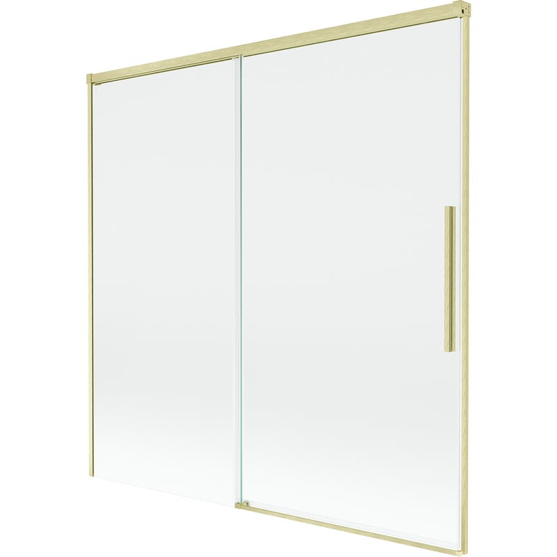 Mexen Rox parawan nawannowy 2-skrzydłowy rozsuwany 160 x 150 cm, transparent, złoty szczotkowany - 8C9-160-001-55-00