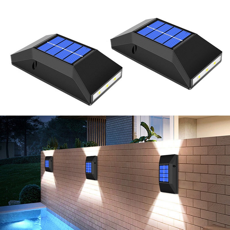 Solarna lampa ścienna świecąca górę dół sztuki wodoodporne zewnętrzne oświetlenie dekoracyjne scen zewnętrznych tworzące atmosferę barwa zimna biała