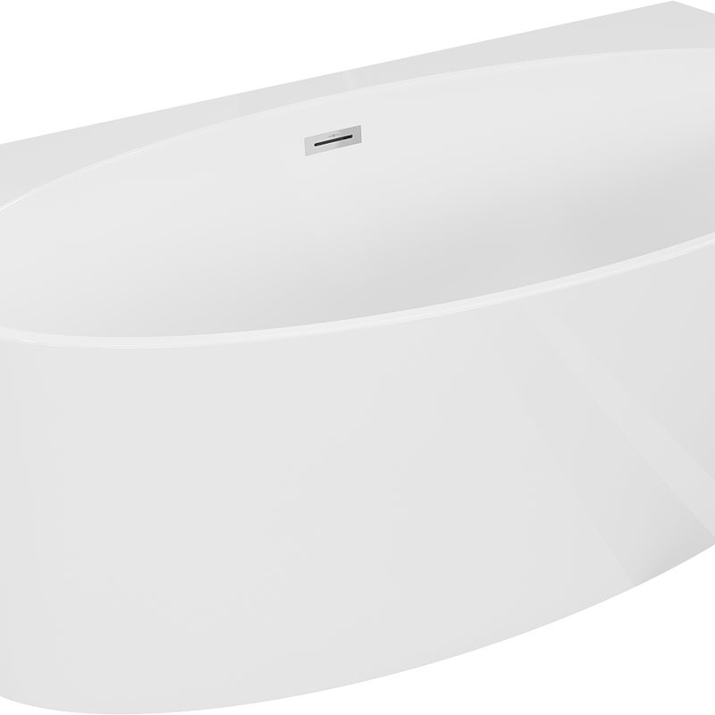 Mexen Bruna wanna wolnostojąca przyścienna 170 x 88 cm, biała połysk, przelew chrom - 52731708800-01
