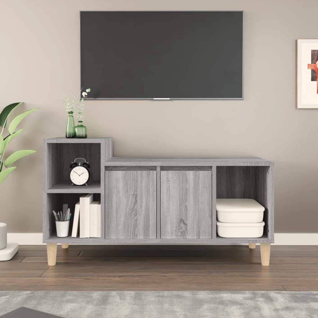 Szafka pod telewizor, szary dąb sonoma, 100x35x55 cm vidaXL