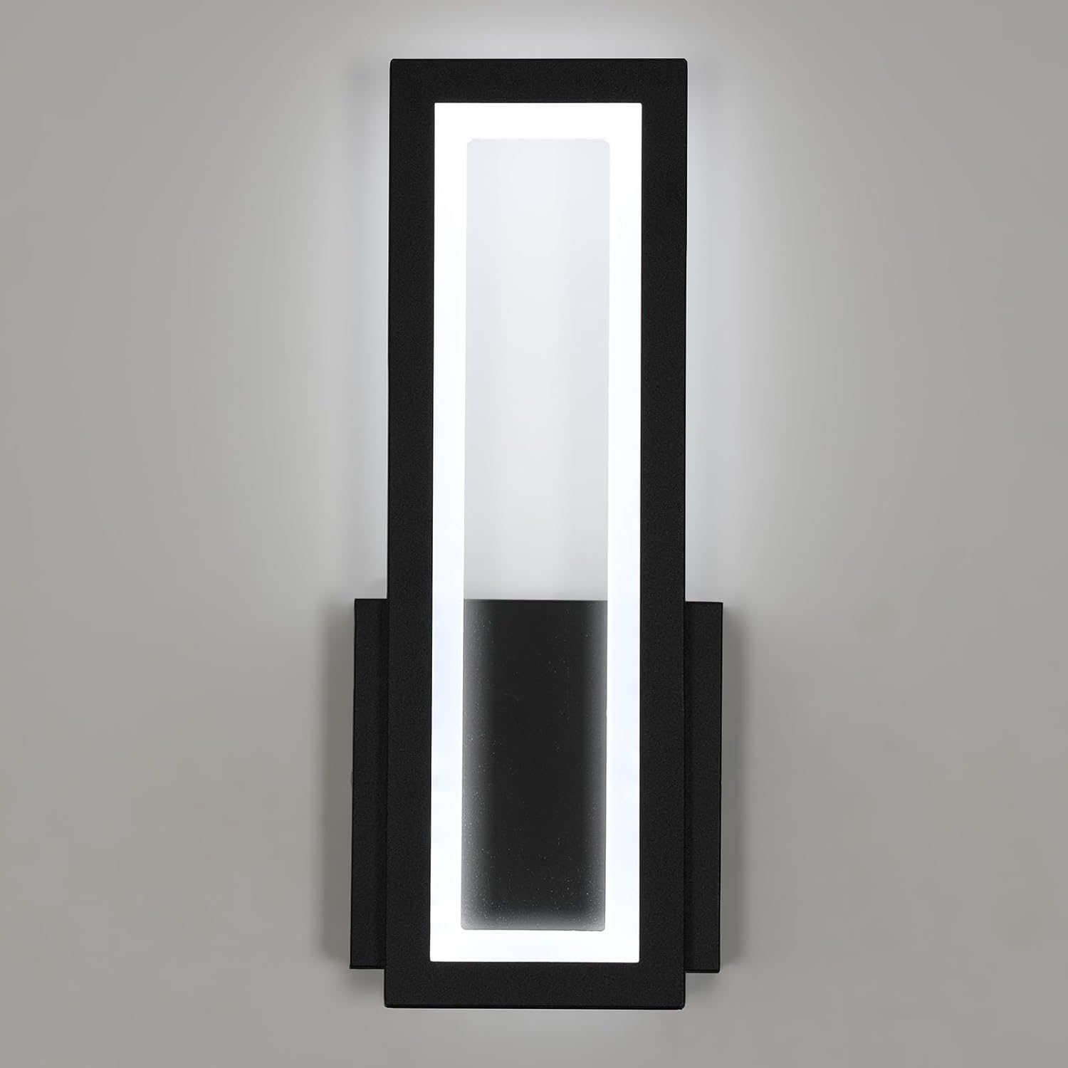 Wewnętrzny kinkiet LED, 16 W 1800 lm, nowoczesny kinkiet akrylowy w kolorze czarnym, światło białe 6500 K do sypialni, salonu, korytarza