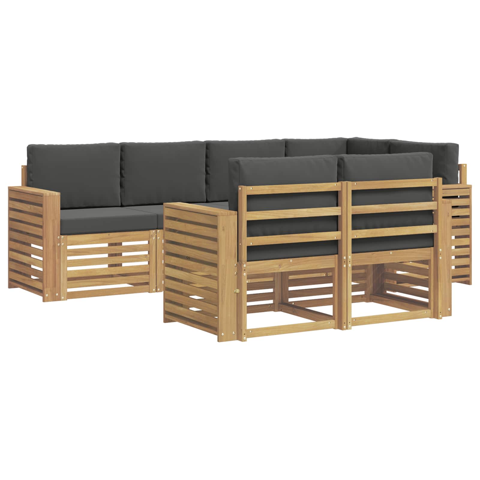 Zestaw sof na zewnątrz 7 pcs Biały i antracyt
