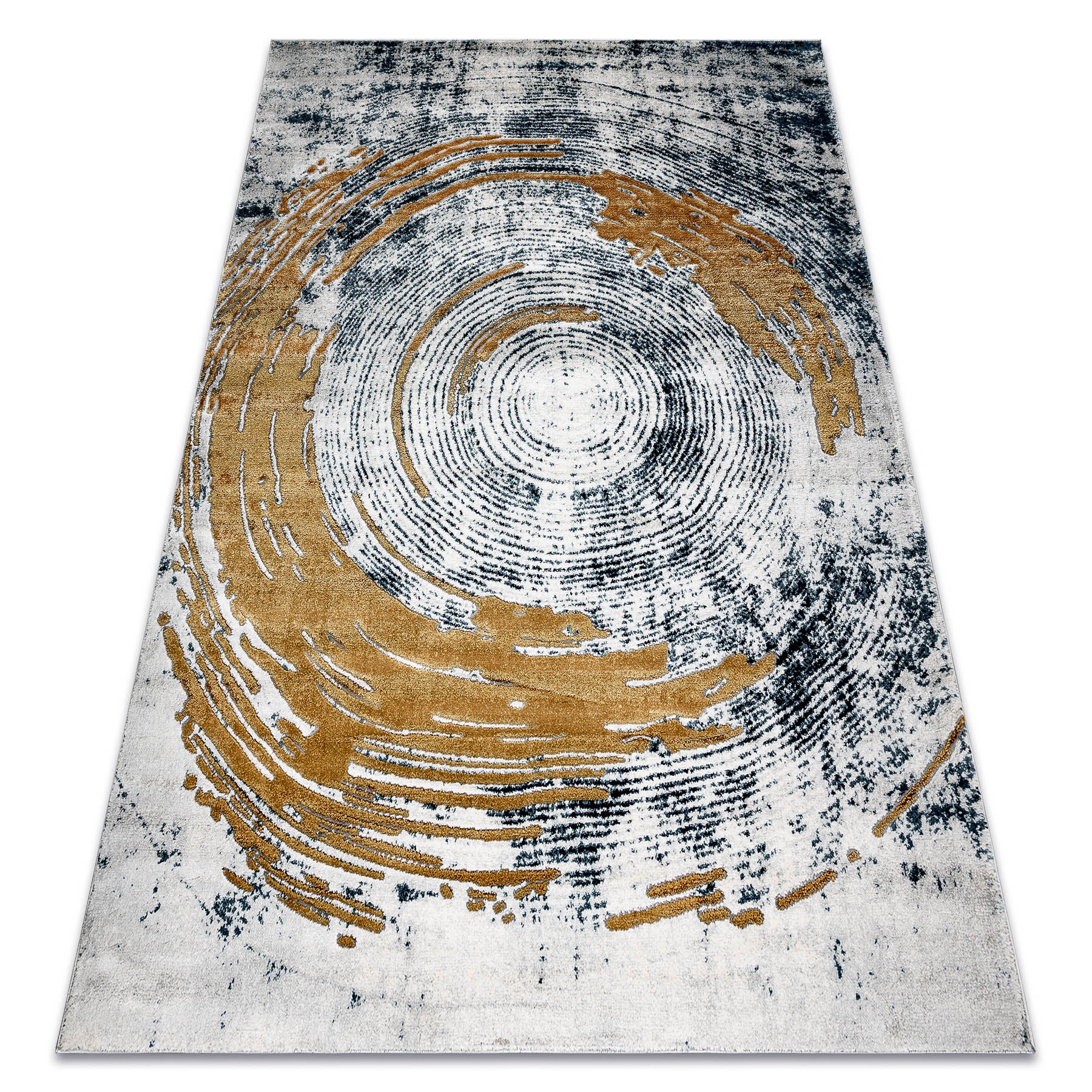 Dywan EMERALD ekskluzywny 1024 glamour, stylowy abstrakcja niebieski / złoty 80x150 cm