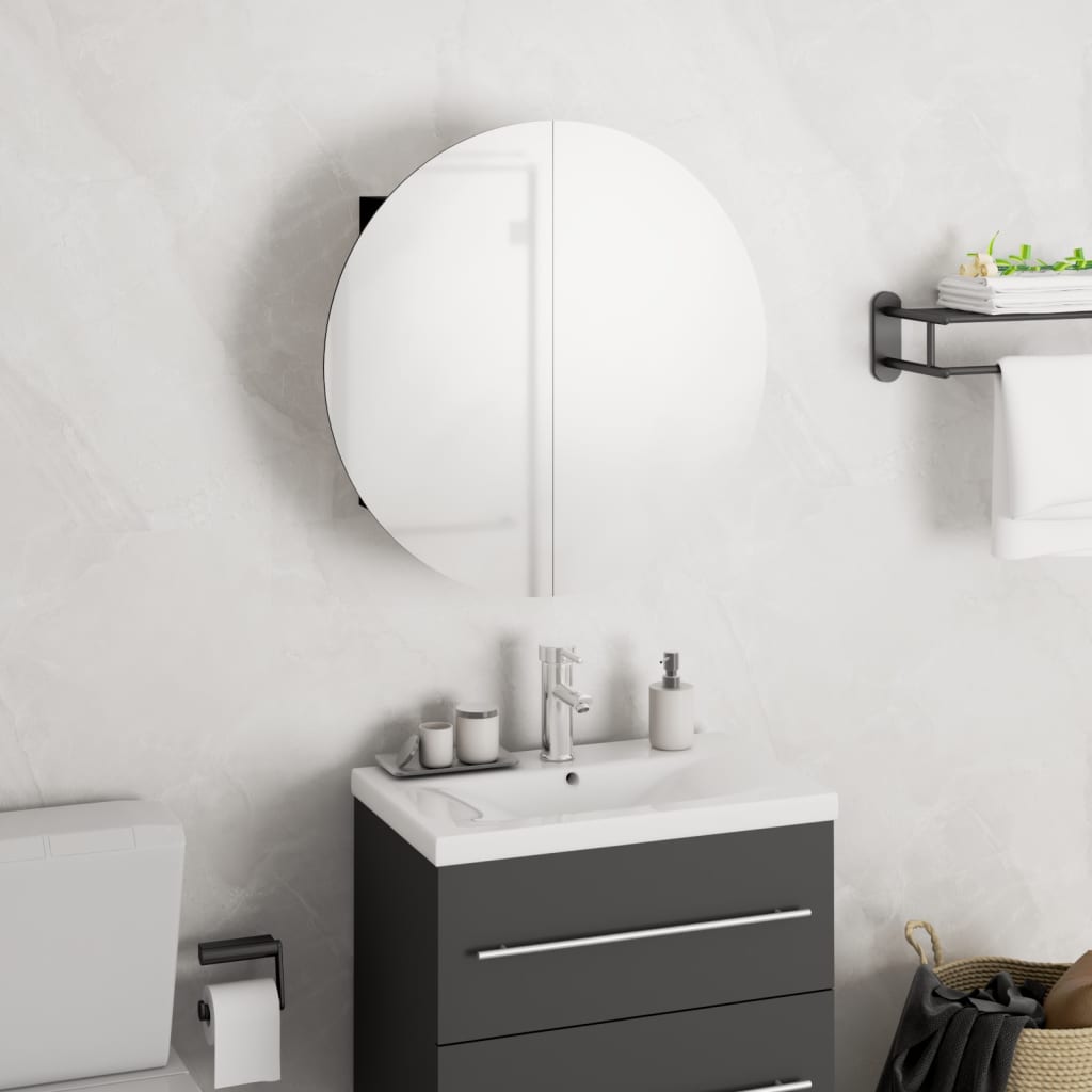 Szafka łazienkowa z lustrem i LED, czarny, 40x40x17,5 cm vidaXL