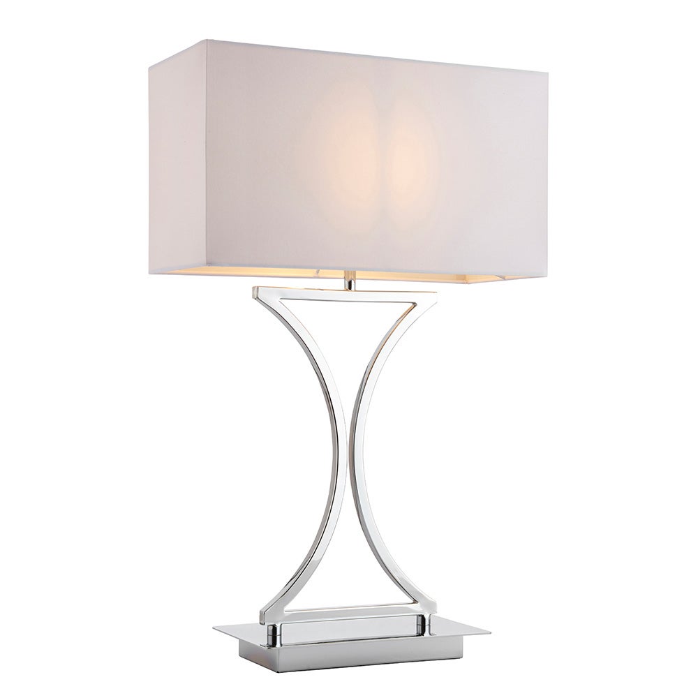 Lampa stołowa designerska z abażurem chromowana ozdobny korpus 1xE14 60W EPALLE Endon