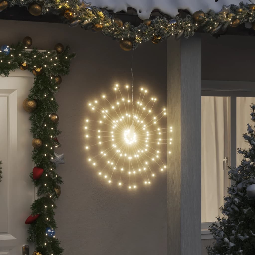 Ozdoby świąteczne, 140 lampek LED, 8 szt., ciepła biel, 17 cm vidaXL
