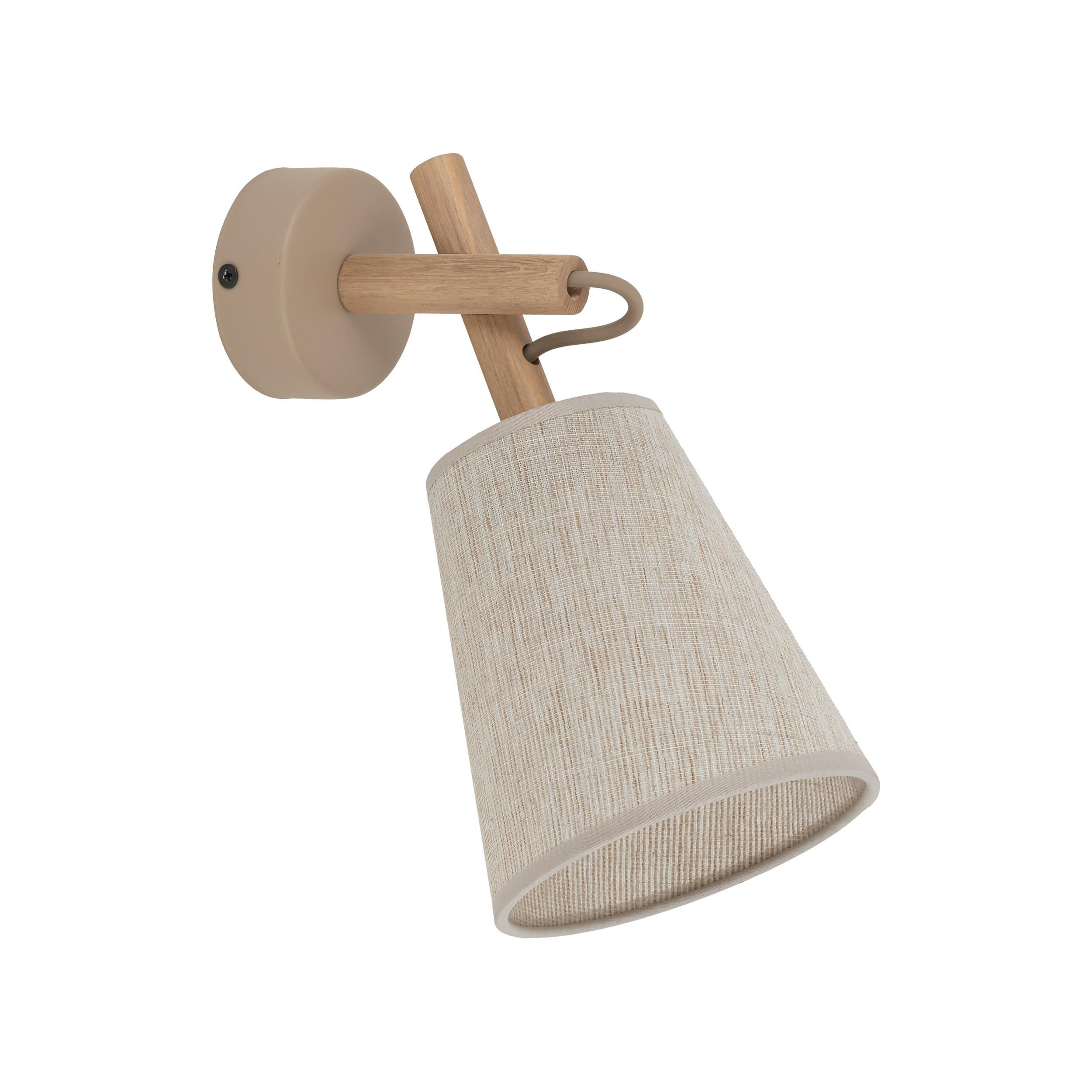 Kinkiet TK Lighting VAIO Sabia 1xE27 beżowy drewno/len 28x14,5x25 cm 1 szt.