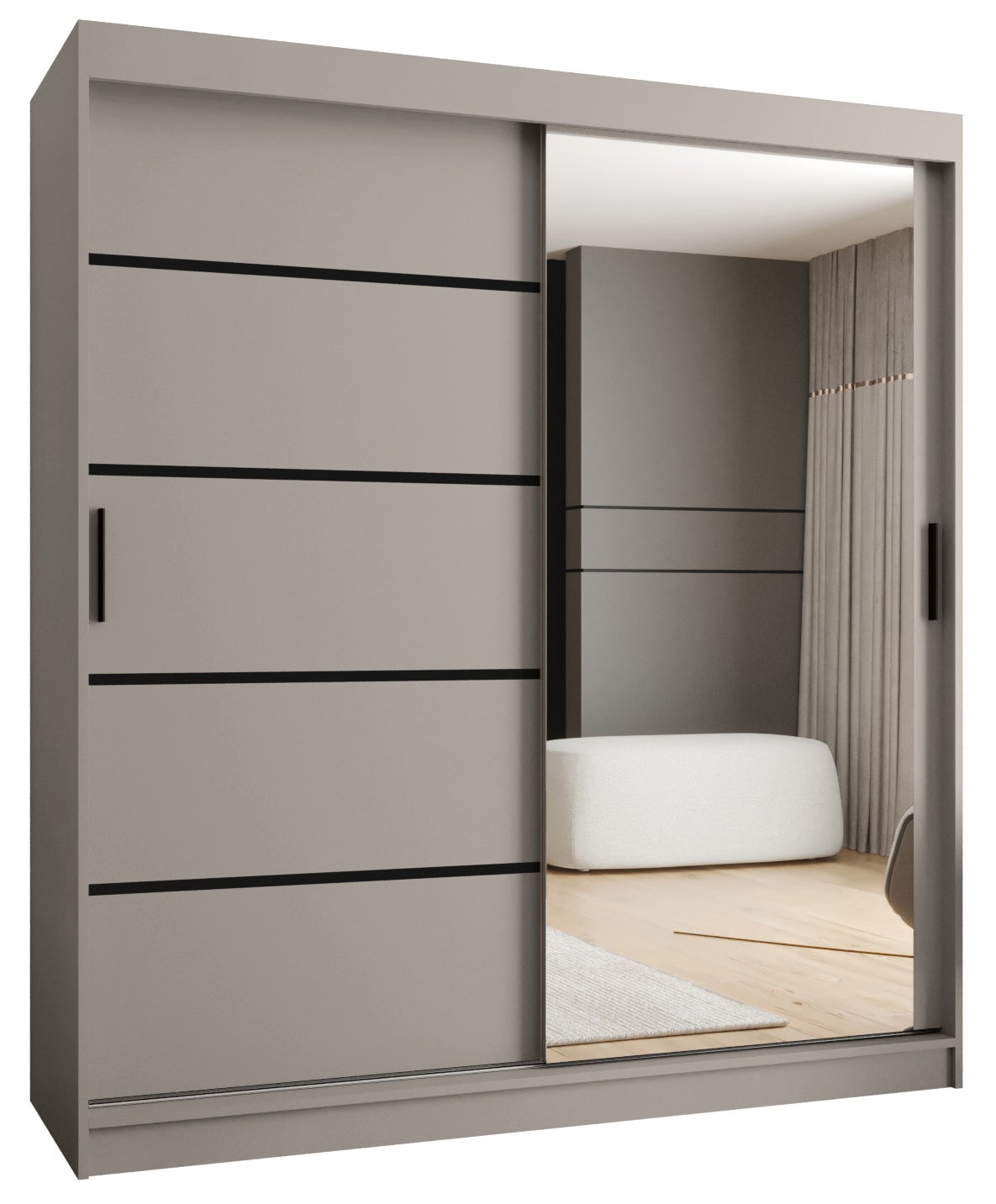 Szafa przesuwna garderoba RUBINO V2 180 x 62 x 200 cm Kaszmir