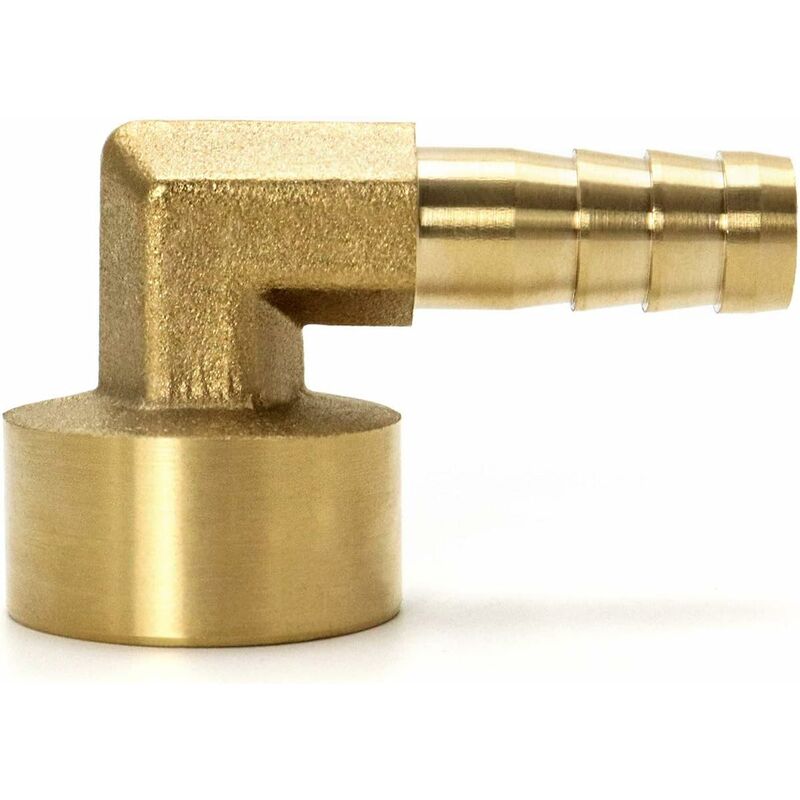 Kolanko mosiężne 90 stopni, końcówka węża mosiężna, 8 mm x G1/2, 2 szt.
