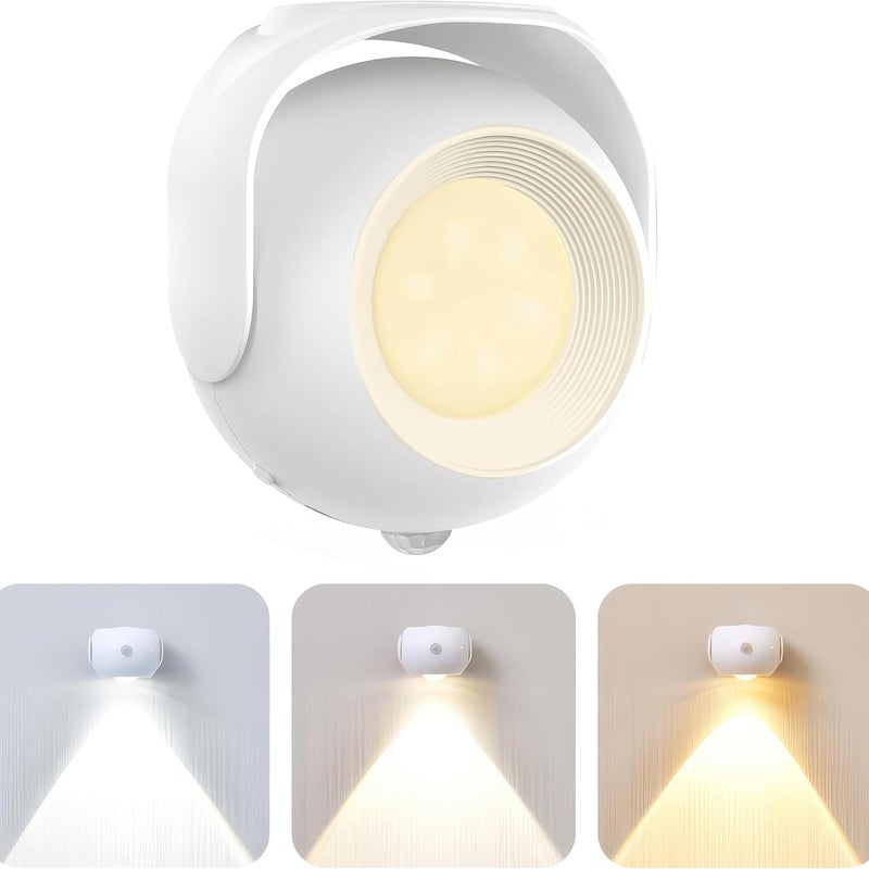 Lampka nocna aktywowana ruchem – akumulatorowa lampka nocna z 3 temperaturami barwowymi i regulowaną intensywnością do pielęgnacji oczu