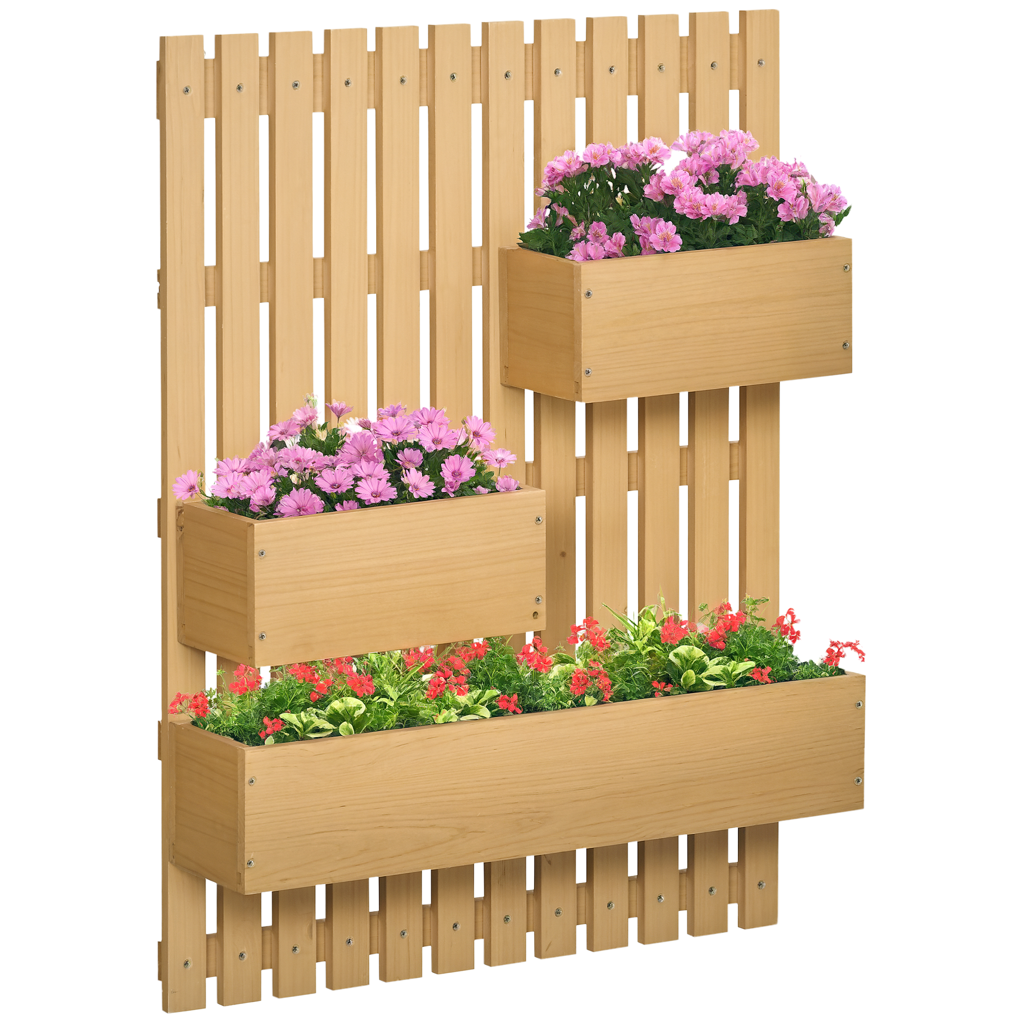 Montowany na ścianie vegetable donica z 3 zdejmowany lite drewno boxes 60 x 16 x 80 cm