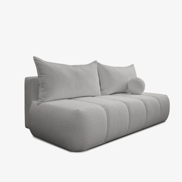 Sofa Rozkładana Kanapa z Funkcją Spania Dwuosobowa Do Salonu Szary SARIA