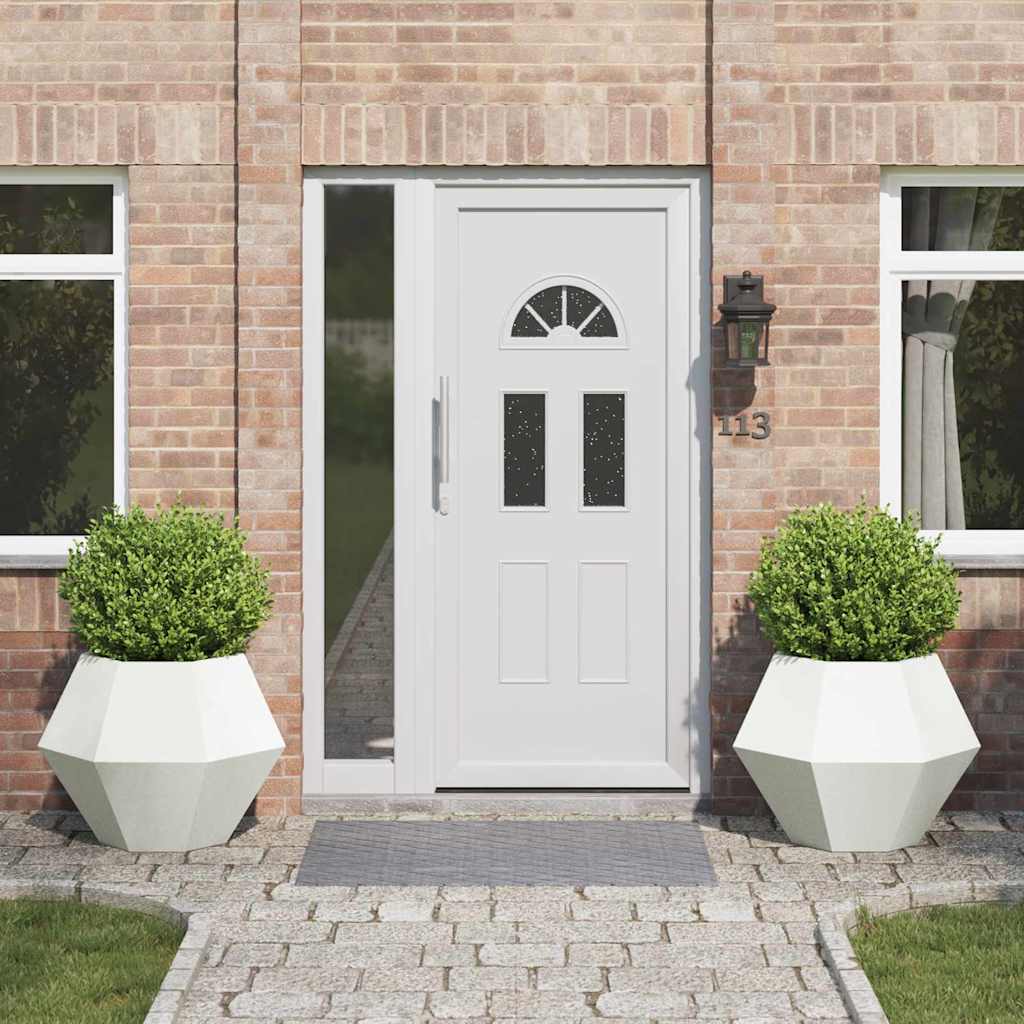 Donica 2 pcs Biały 75 x 75 x 60 cm Stal vidaXL