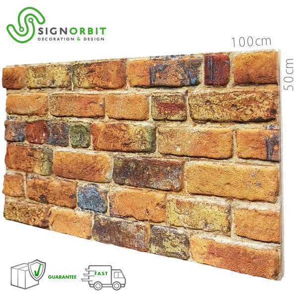 Panel z imitacją cegły z EPS powlekany żywicą COPPER BRICK, wymiary 100x50 cm, grubość 2 cm