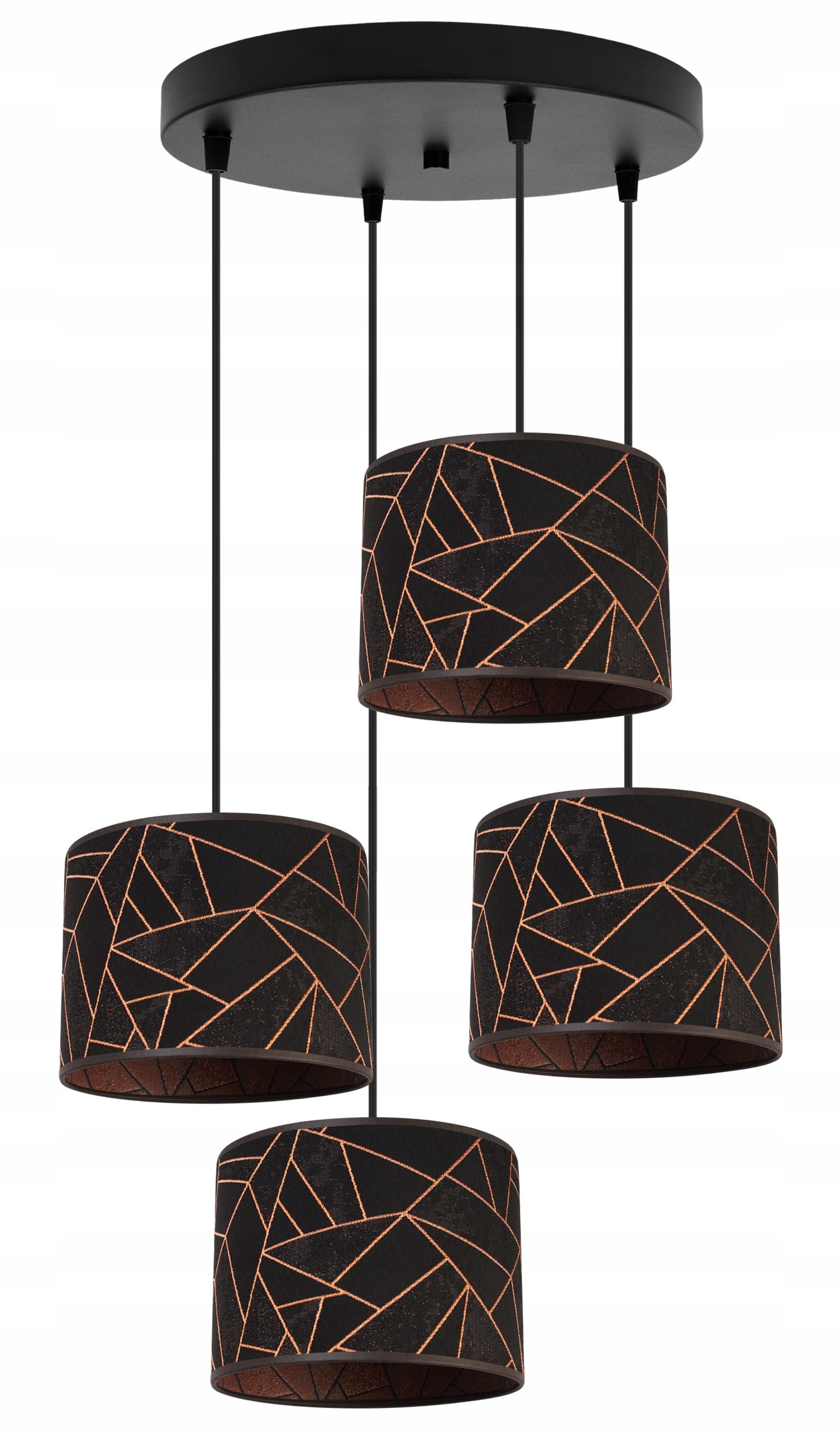 Lampa sufitowa wisząca okrągła Light Home LH Werona 4x E27 60W czarny/miedź