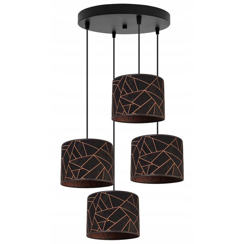 Lampa sufitowa wisząca okrągła Light Home LH Werona 4x E27 60W czarny/miedź