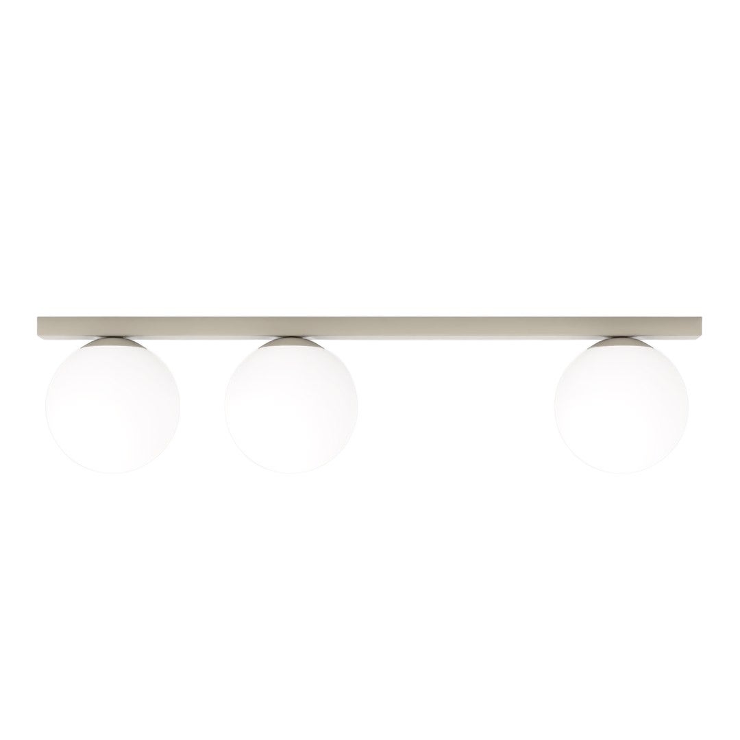 Lampa sufitowa minimalistyczna beżowo-biała szklane kule na listwie 3xE14 10W FIT Emibig