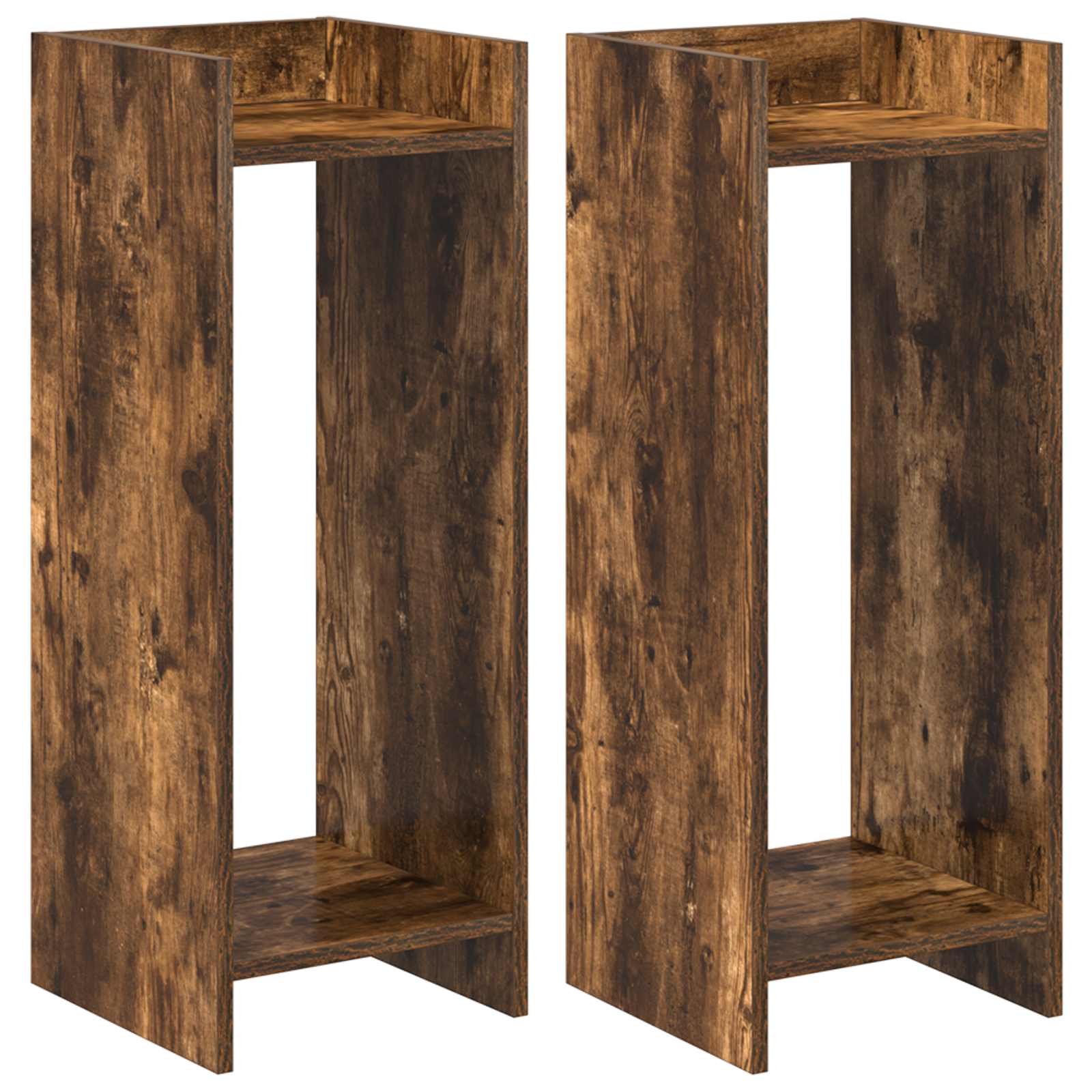 2x Stojak na Rośliny 80 cm Dąb Wędzony 30x30x80 cm do Salonu