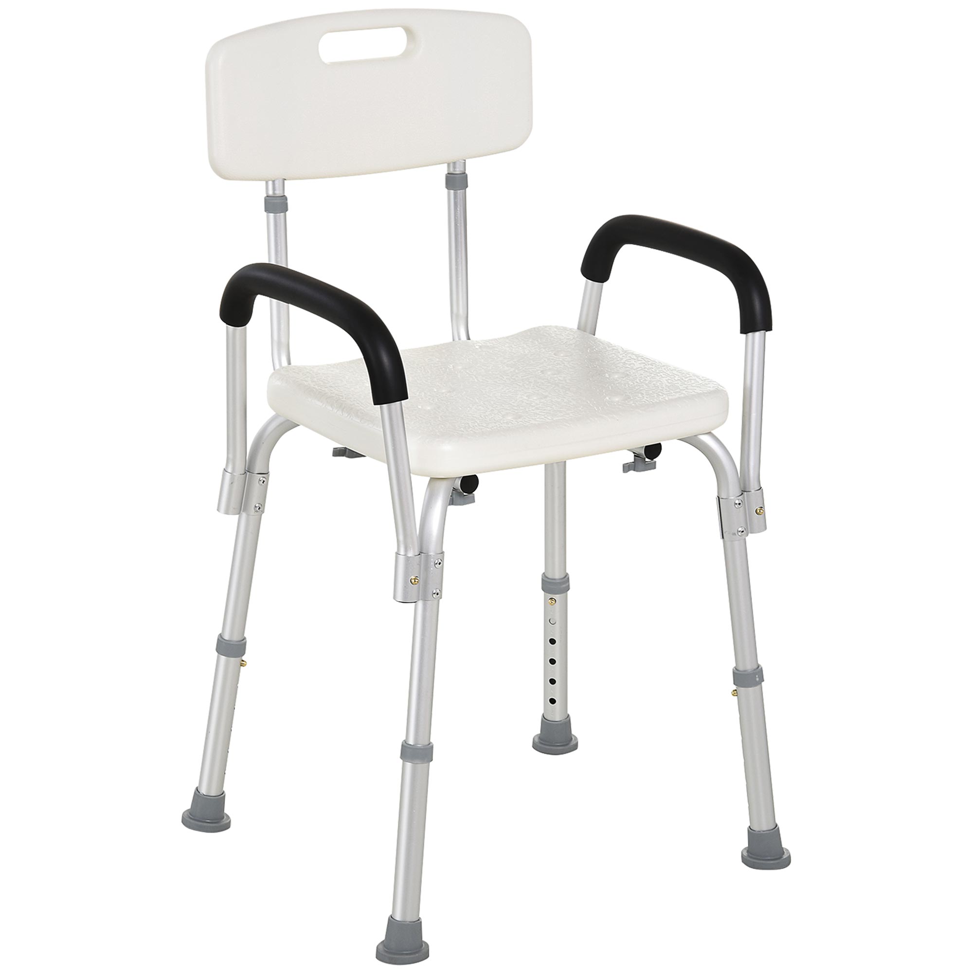 Regulowane, ergonomiczne krzesło prysznicowe, antypoślizgowe nóżki, udźwig 136 kg