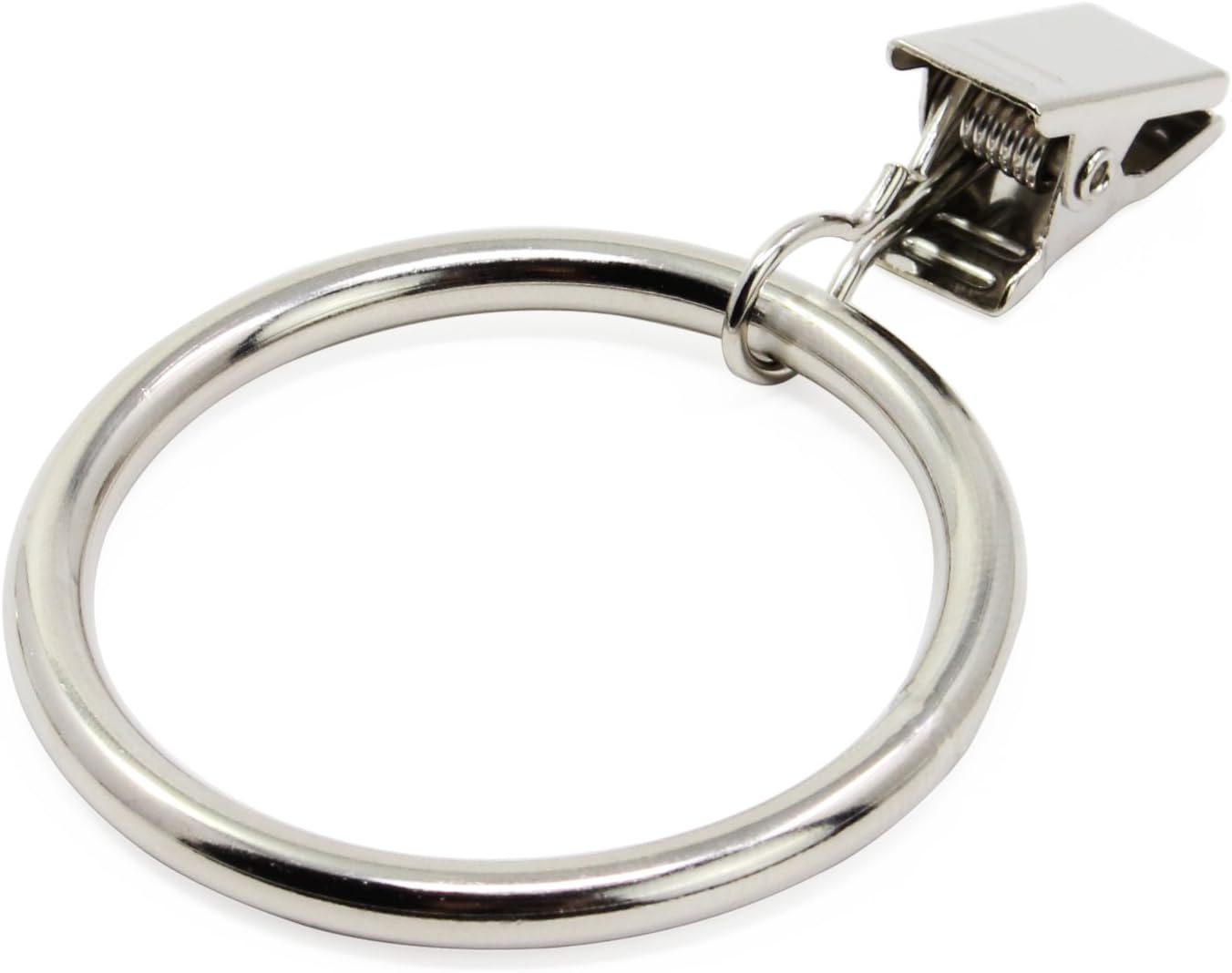 Zestaw 30 kółek do zasłon z klipsami, służących do ozdabiania zasłon zdjęciami, średnica wewnętrzna 38 mm (srebrne).