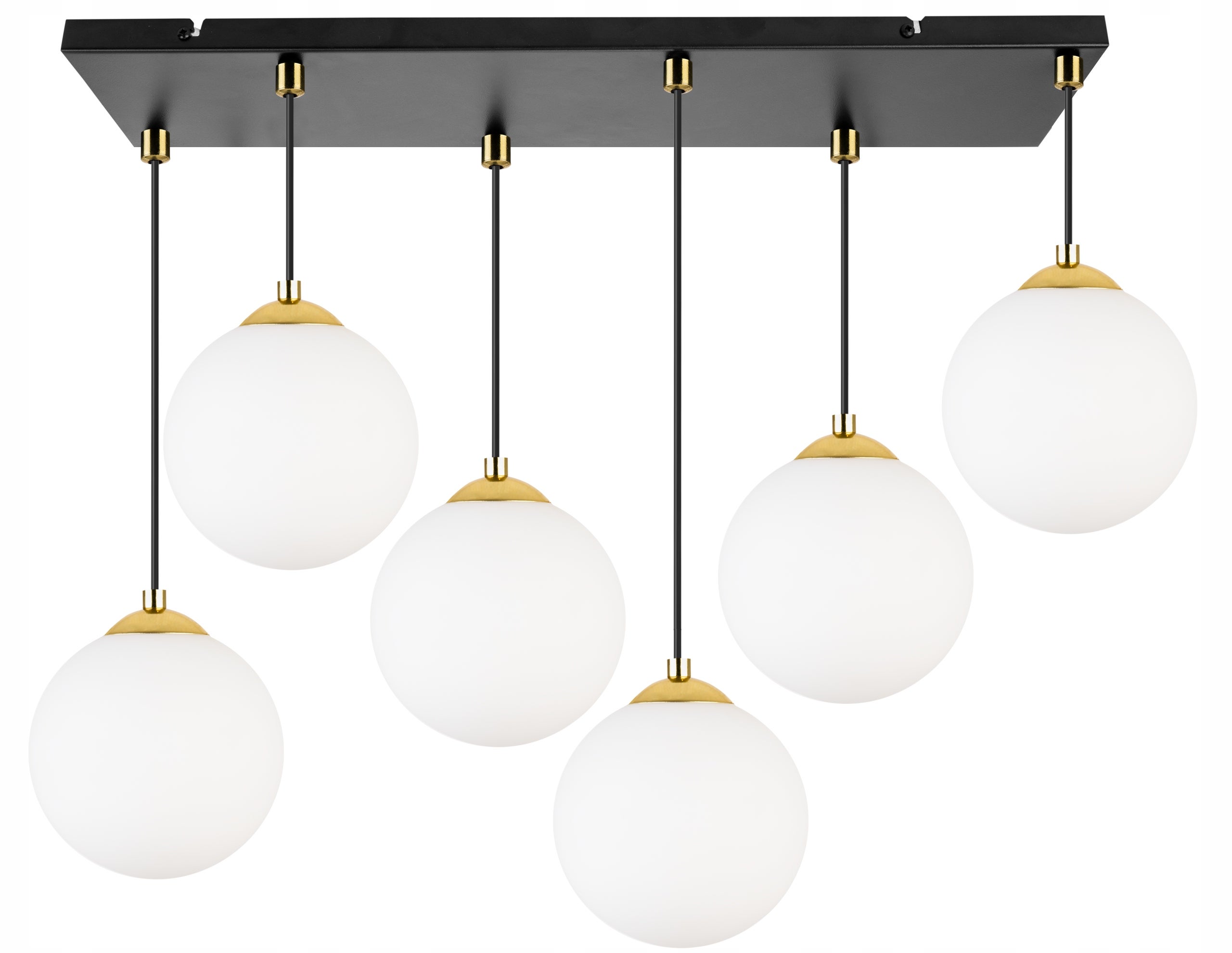 Lampa sufitowa wisząca Light Home LH Florence 6x E27 abażur kule złote/białe boho