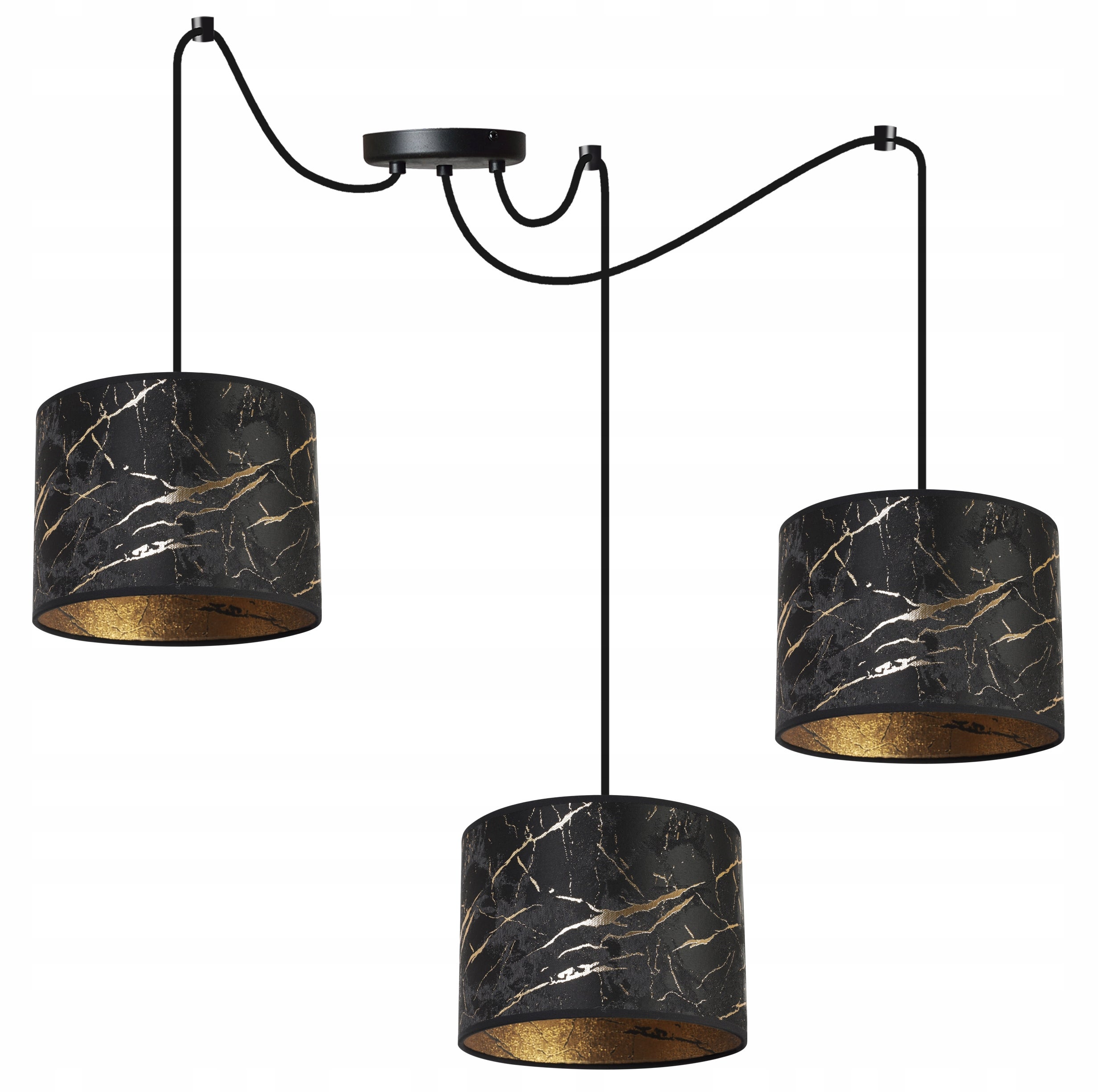 Lampa sufitowa wisząca Light Home LH Pająk Werona 3x E27 60W czarny/złoty