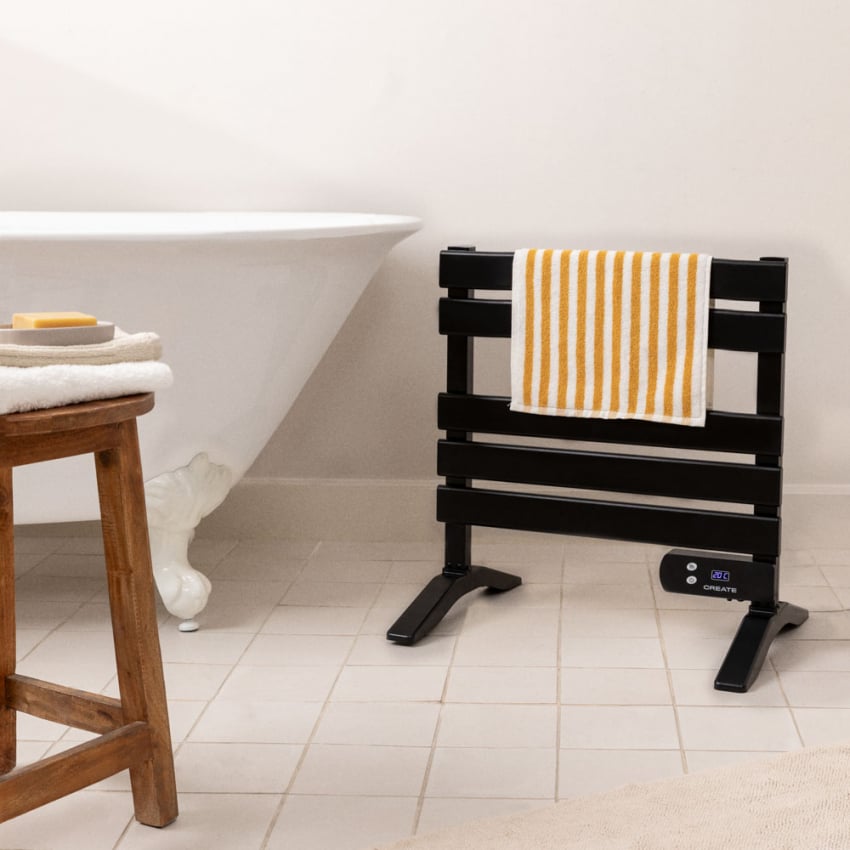 WARM TOWEL MINI - Elektryczny wieszak na ręczniki podłogowo-ścienny 150W