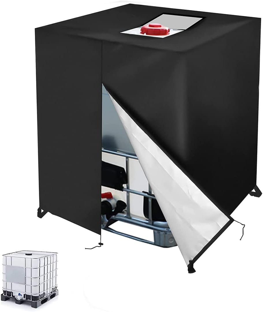 Pokrowiec IBC 1000L z Zamkiem Błyskawicznym – 420D Anti-UV, Antypyłowy – Pokrywa na Zbiornik Wody (120x100x116cm)