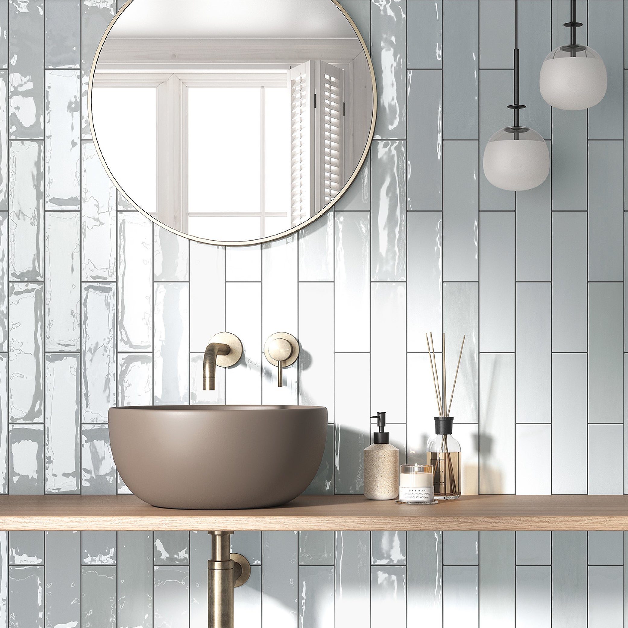 Płytka do wnętrz i na zewnątrz. Gres porcelanowy Premium z kolekcji Zellige White 7x28 cm.