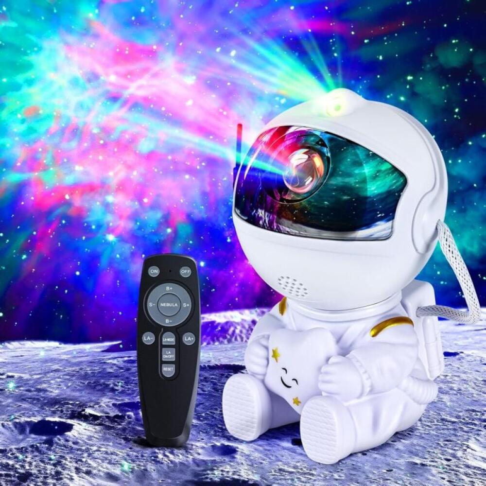 Projektor gwiazd astronautów z 8 wzorami mgławic, 2 gwiazdami, obrotem 360°, regulowaną jasnością, odpowiedni do sufitów w sypialniach