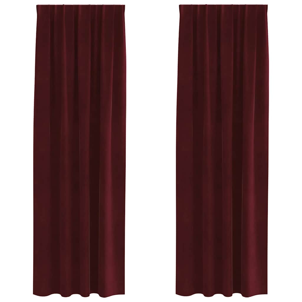 2x Zasłona Welurowa 140x260 cm Czerwone Wino do Salonu i Sypialni
