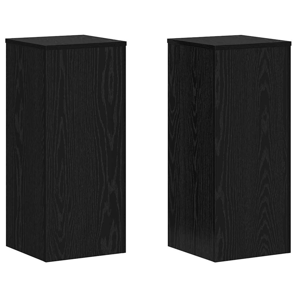 2x Stojak na Rośliny 70 cm Czarny Dąb do Ogrodu do Salonu