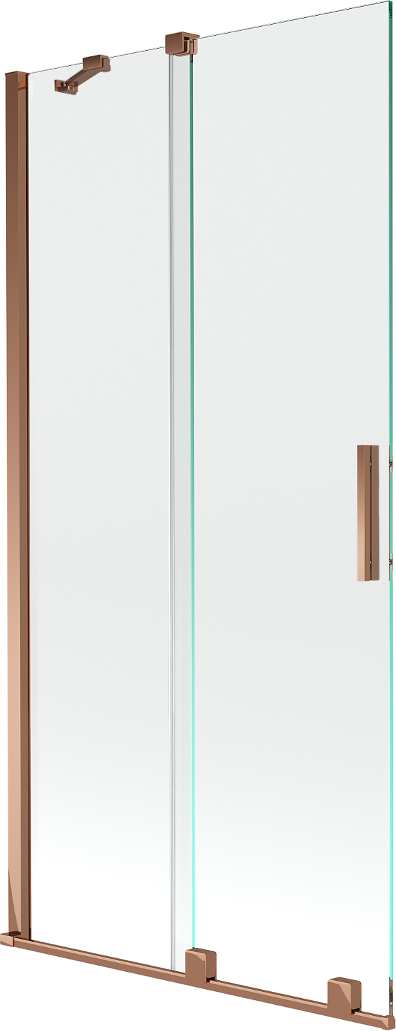 Mexen Velar parawan nawannowy 2-skrzydłowy rozsuwany 90 x 150 cm, transparent, różowe złoto - 896-090-000-01-60