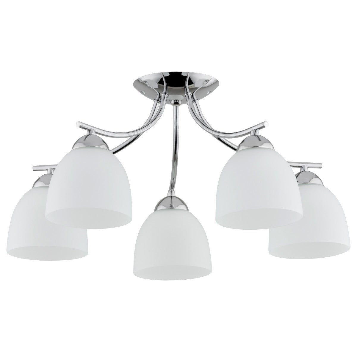 Lampa wisząca AJAX chromowana biała 5 x E27 x 15W wym: 28 x 53 x 53 cm Alfa