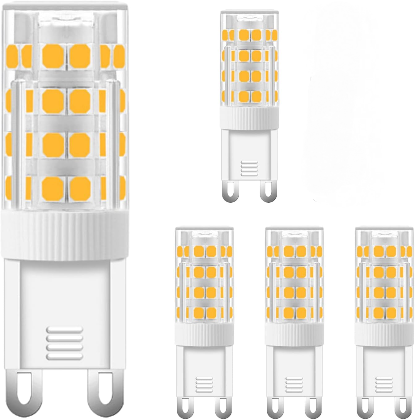 Żarówki LED G9, ciepła biel, 5 W Żarówka LED G9, światło równoważne żarówkom halogenowym 40 W, nieściemnialne, opakowanie 5 sztuk [Klasa energetyczna