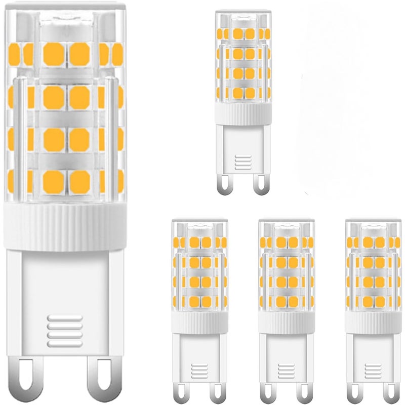 Żarówki LED G9, ciepła biel, 5 W Żarówka LED G9, światło równoważne żarówkom halogenowym 40 W, nieściemnialne, opakowanie 5 sztuk [Klasa energetyczna