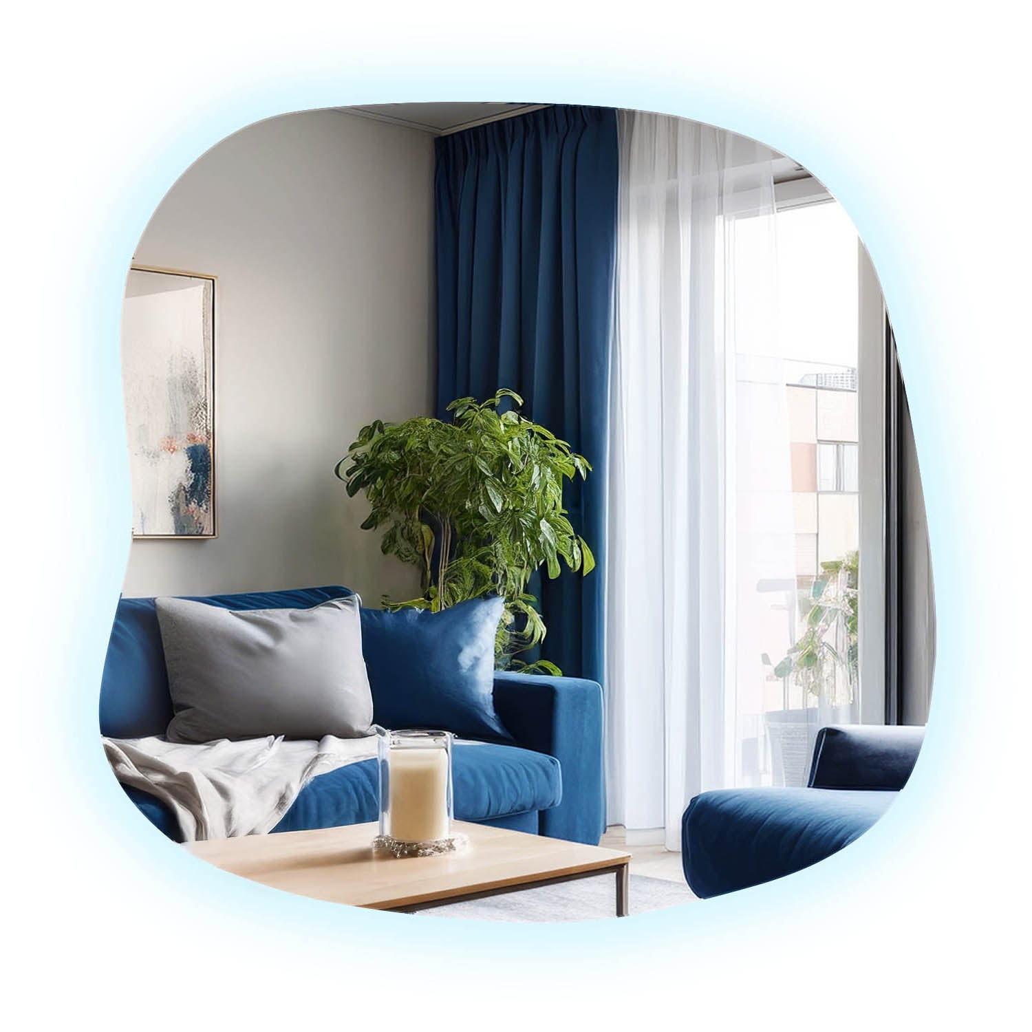 Modne Lustro do Pokoju i Łazienki Nieregularne Ozdobne LED Boho Loft- zimna barwa - 67,6x67 cm - TULUP