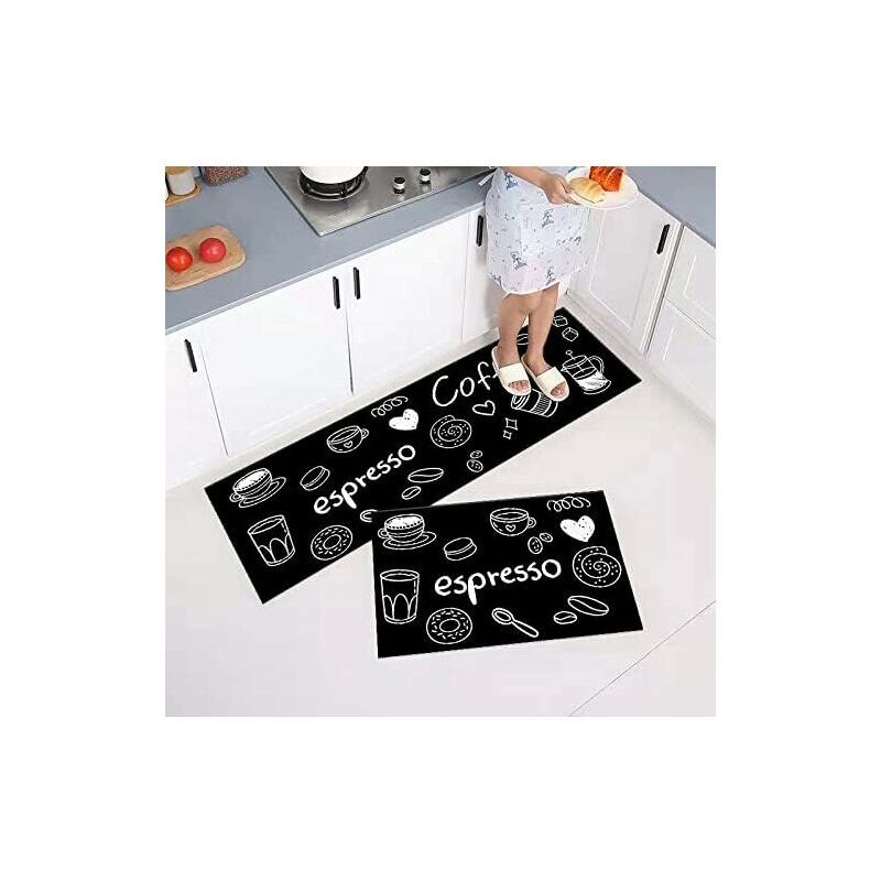 Zestaw 2 antypoślizgowych mat kuchennych – chłonące wodę i olej, odporne na kurz (40 x 60 + 40 x 120 cm)