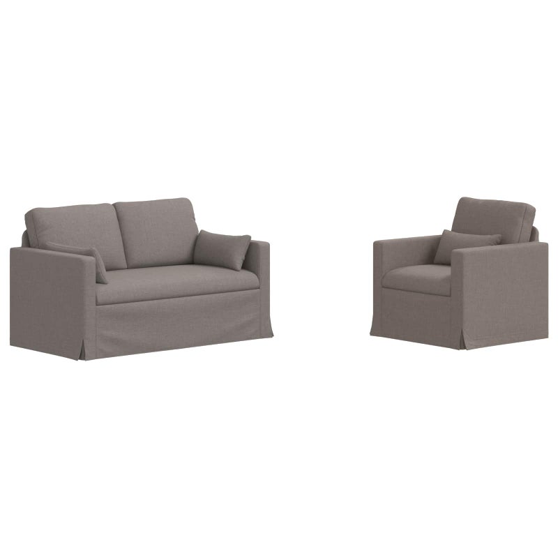 Zestaw Sof 2 pcs Ciemnoszary 139 x 78 x 80 cm tkanina