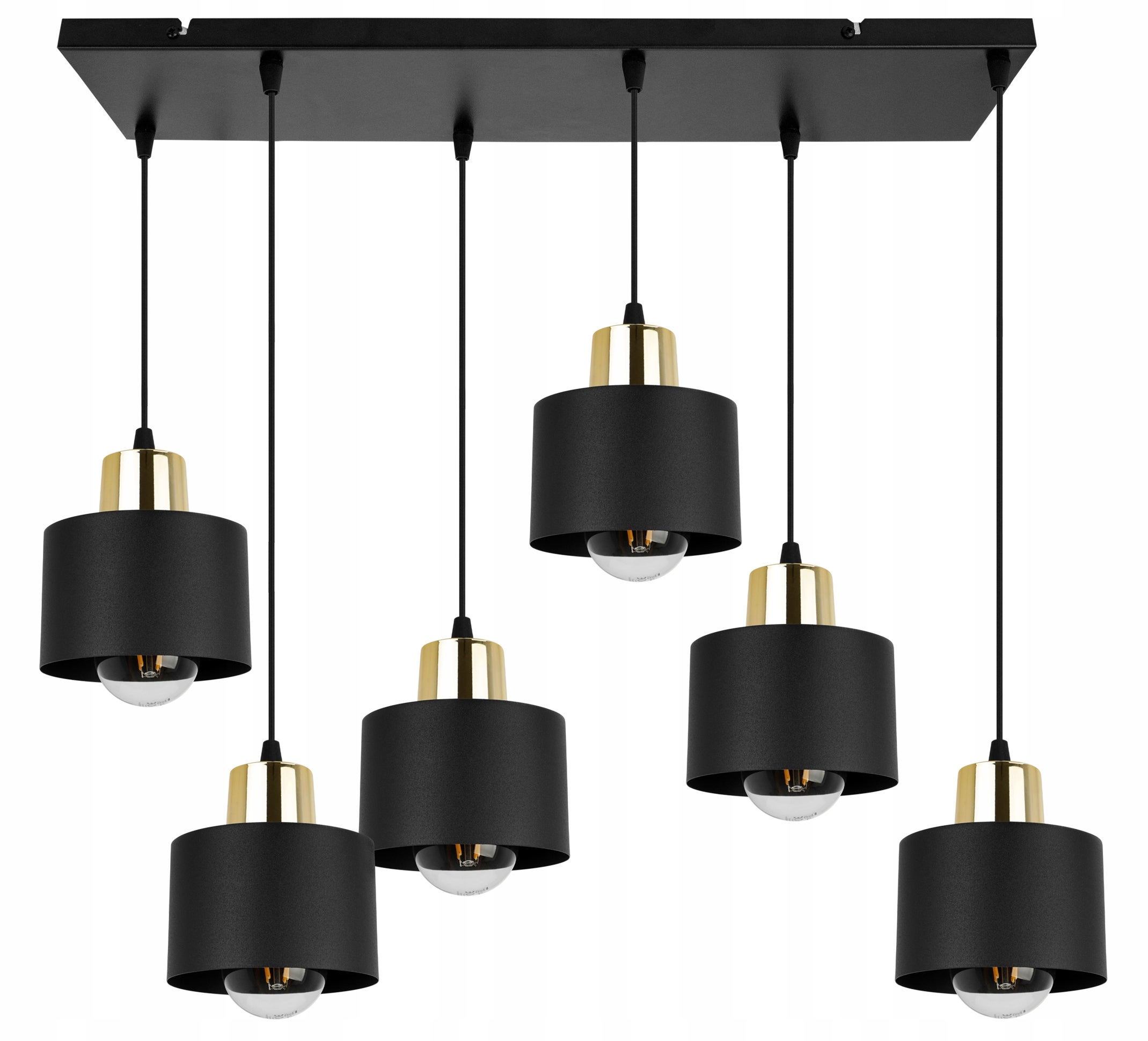 Lampa sufitowa wisząca Light Home LH Panta 5x E27 60W czarny/złoty