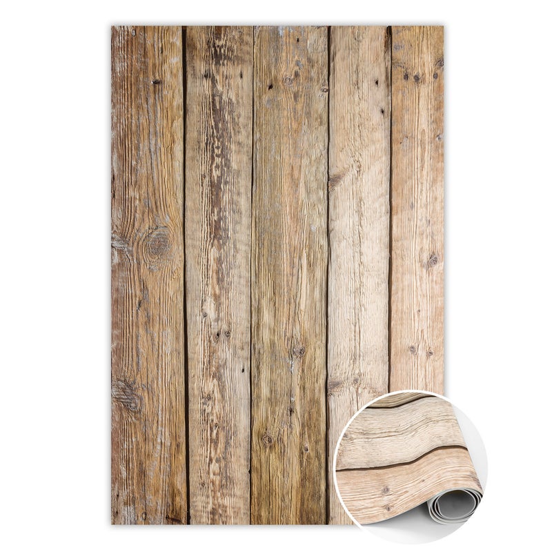 Dywanik winylowy beżowy w linie, mata winylowa dekoracyjna do salonu 150x225 cm – Tulup