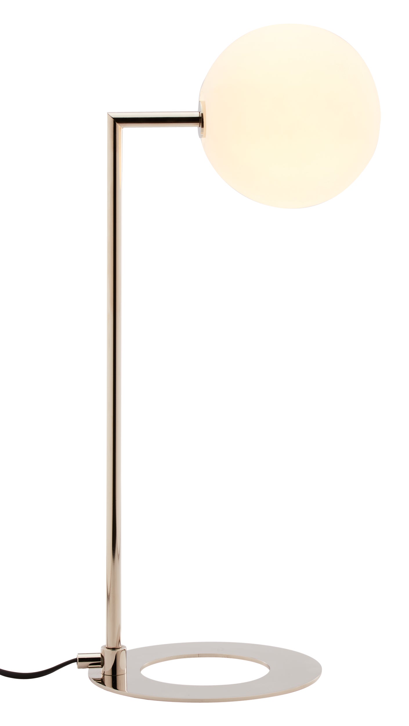 Lampka stołowa Jupiter FEME srebrna/biała, szklany klosz, G9, 50x16x26 cm 1 szt.