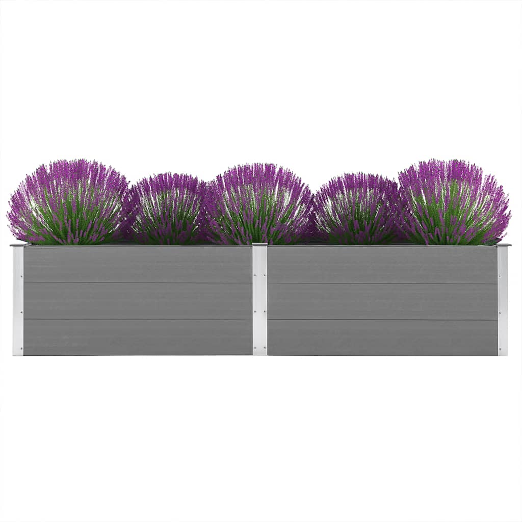 Podwyższona donica ogrodowa, 250 x 50 x 54 cm, WPC, szara