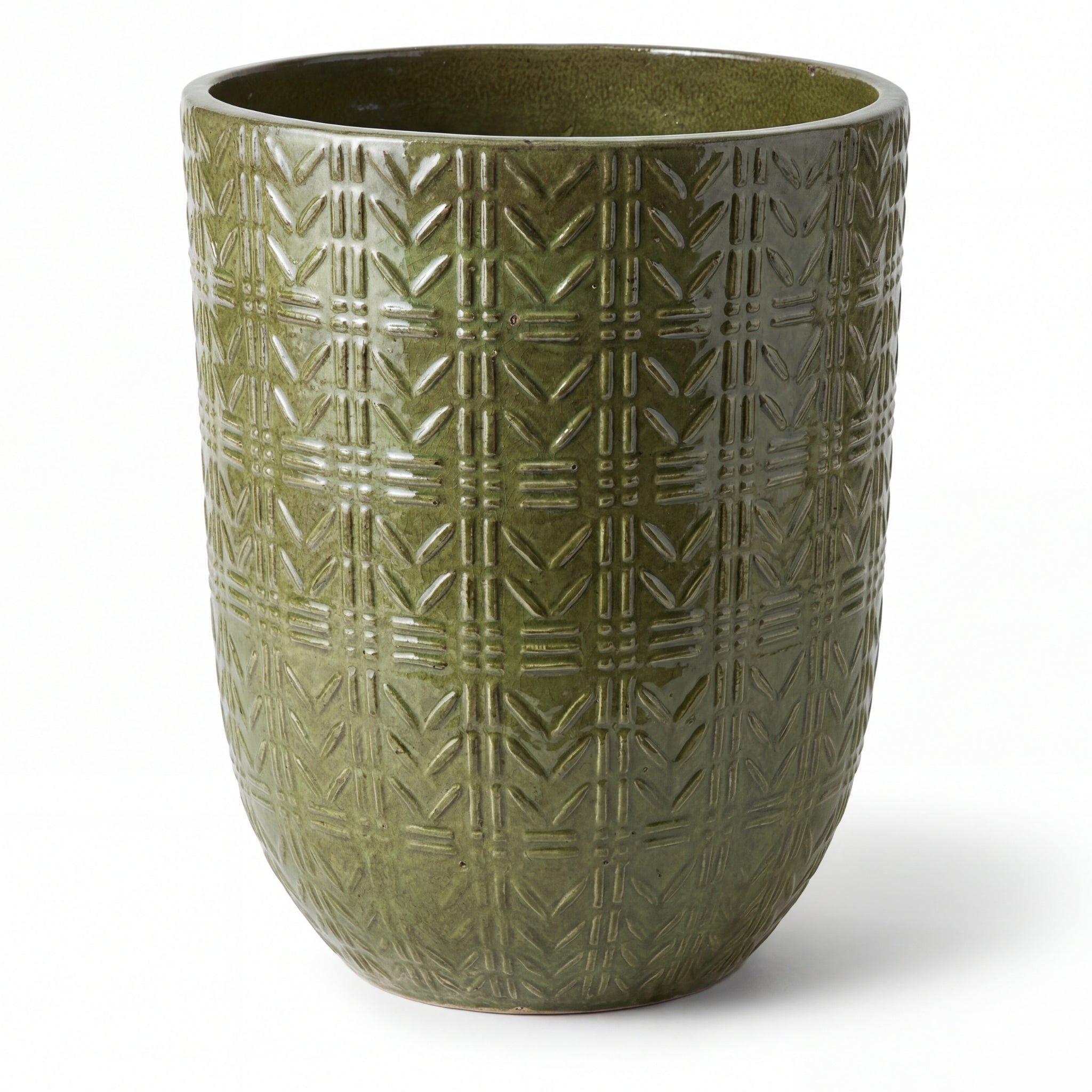 Donica ceramiczna Provencelia MERCURE Zielony, sred.51 x H63 cm, mrozoodporna, rękodzieło, szkliwiona