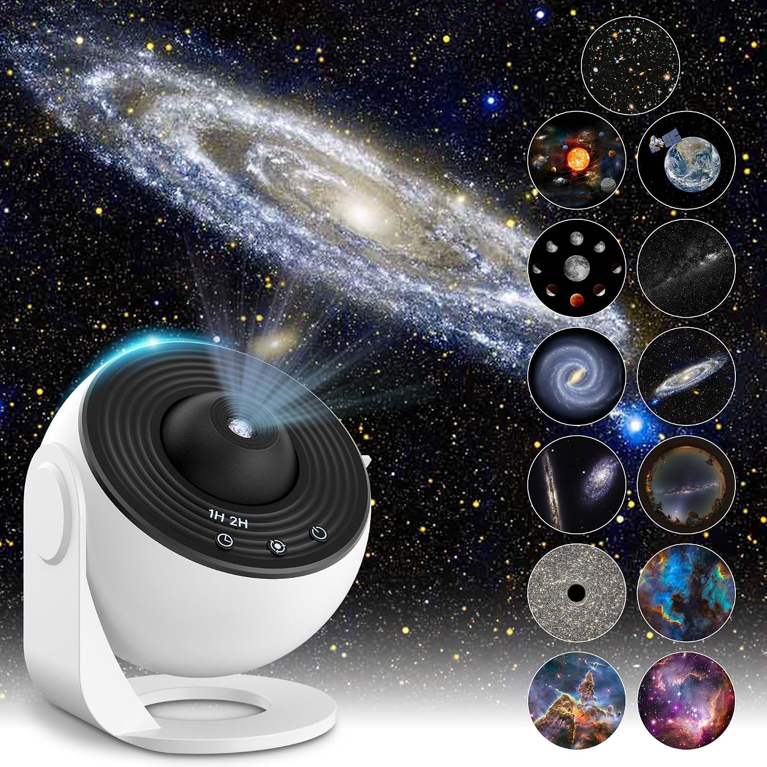 Projektor gwiazd do planetarium, projektor galaktyk, realistyczne światło nocne z rozgwieżdżonym niebem, 13 płyt filmowych, księżyc