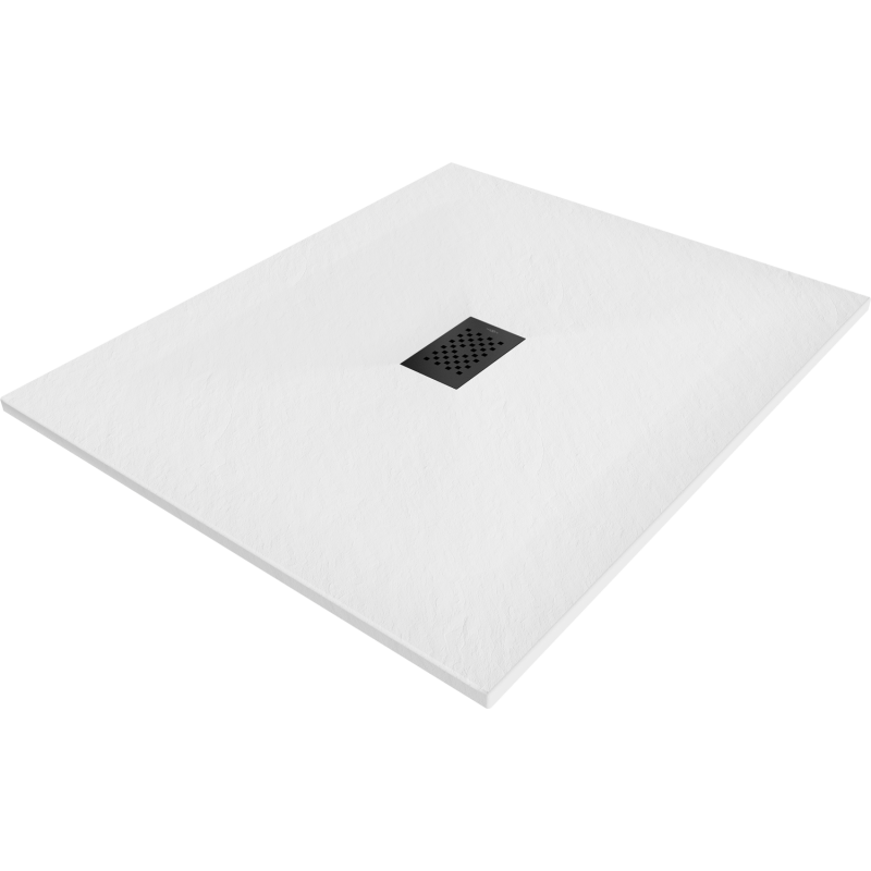 Mexen Hugo brodzik prostokątny SMC 140 x 100 cm, biały, maskownica czarna - 42101014-B