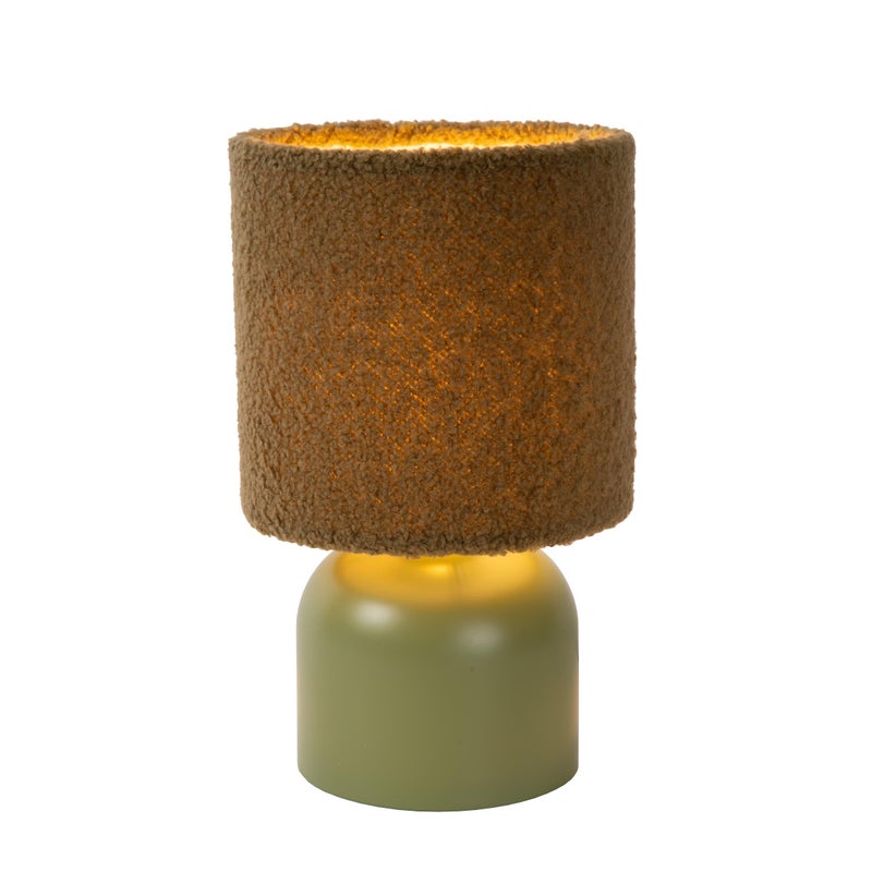Lampa stołowa z abażurem Woolly brązowo-zielona 1xE14x40W Lucide