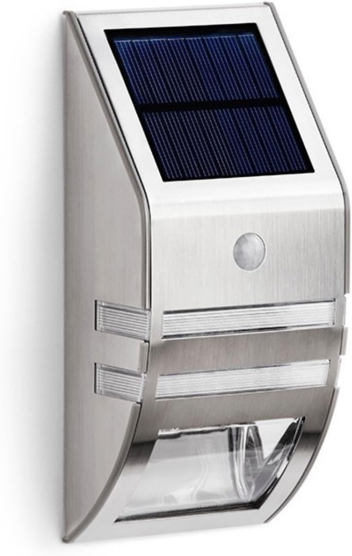Solarna lampa zewnętrzna wodoodporna z czujnikiem ruchu, ze stali nierdzewnej, kinkiet zewnętrzny do ogrodu